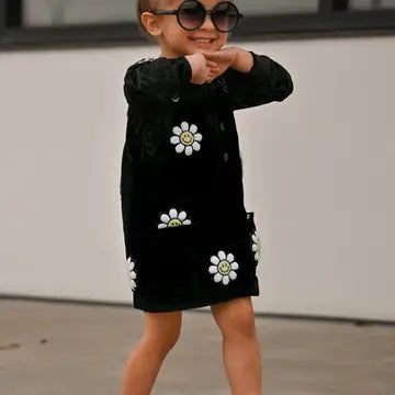 Little Bloomer Black Corduroy Dress