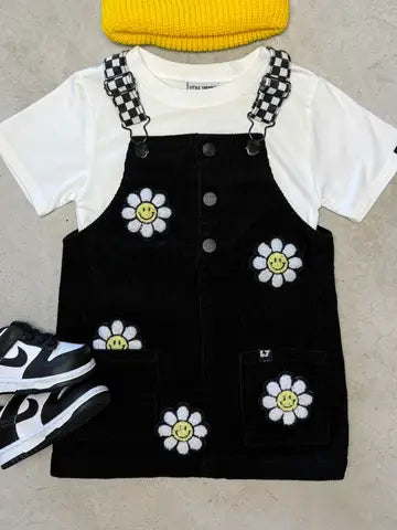 Little Bloomer Black Corduroy Dress
