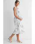 Floral Smocked Maternity Midi Dress