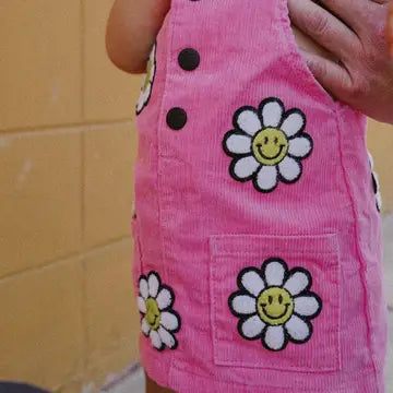 Little Bloomer Pink Corduroy Dress