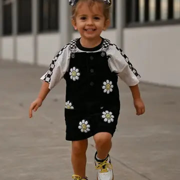 Little Bloomer Black Corduroy Dress