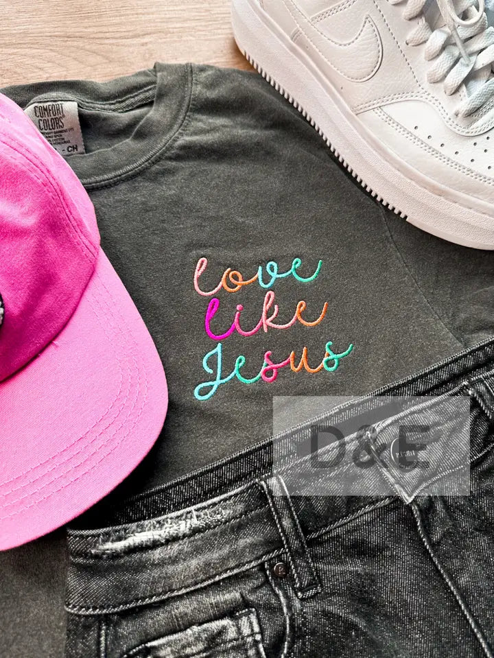 Love Like Jesus Embroidery Graphic Tee