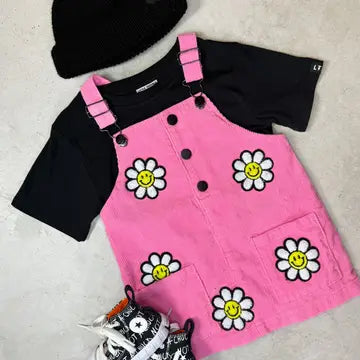Little Bloomer Pink Corduroy Dress