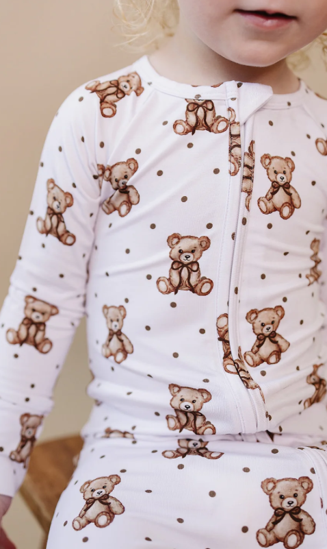 Bamboo Zip Romper | Cute Bear