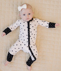 Bamboo Zip Romper | Classic Polka