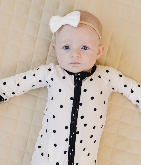 Bamboo Zip Romper | Classic Polka