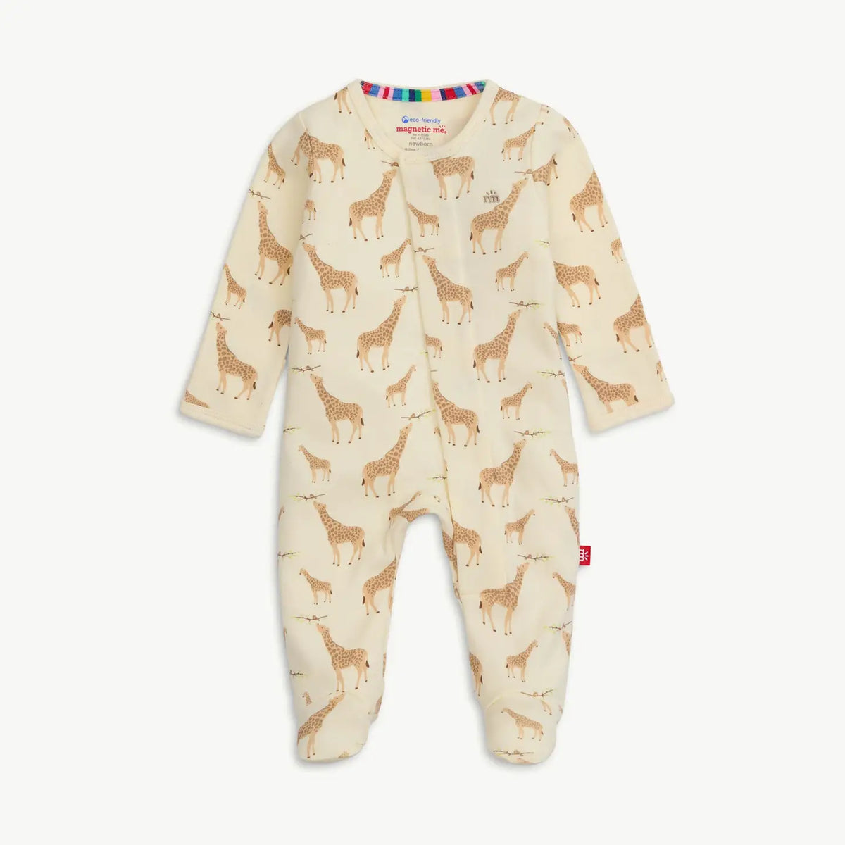 Cream Jolie Giraffe Organic Cotton Mag Footie