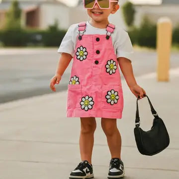 Little Bloomer Pink Corduroy Dress