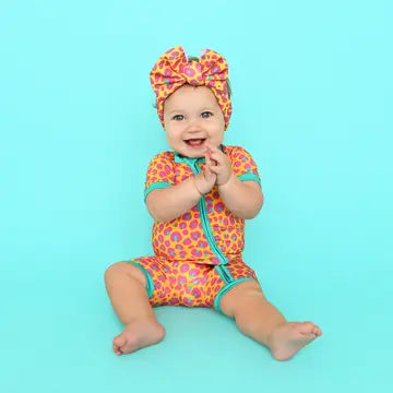 Kelly Leopard Shorty Zip Bamboo Baby Outfit