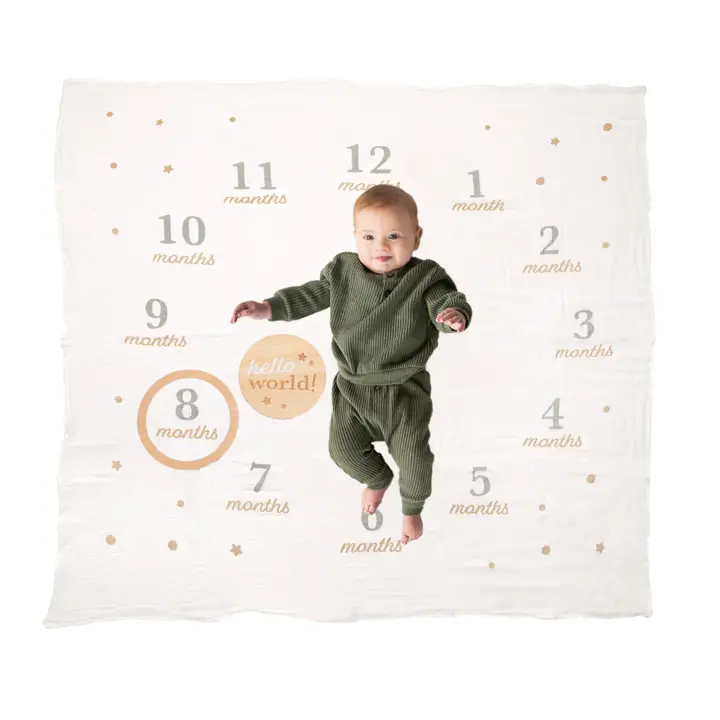 Monthly Milestone Blanket & Photo Prop Set Kit, First Year