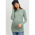Mock Neck Long Sleeve Maternity Ribbed Top