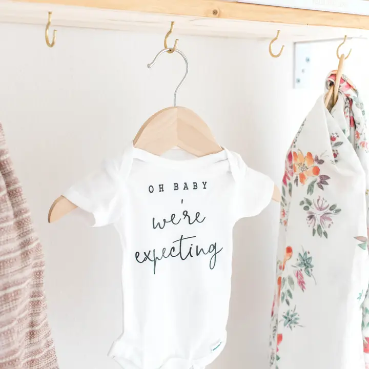 Oh Baby We're Expecting Pregnancy Announcement Onesie- NB