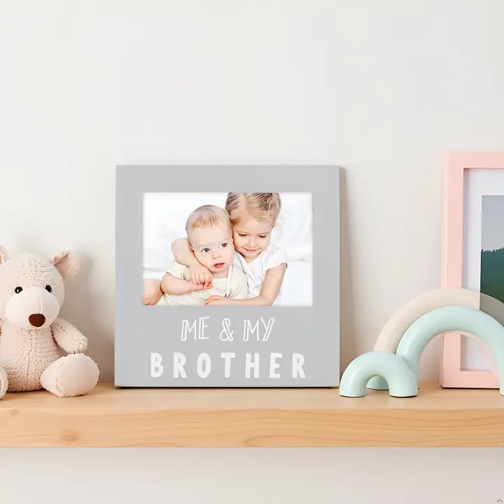 Me and My Brother Sentiment Picture Frame, Gray