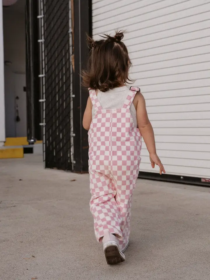 Pink Checkered Overalls