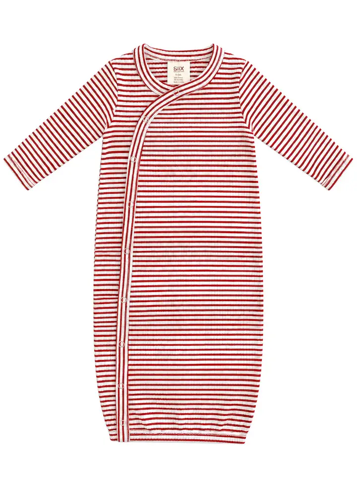 Red Stripe / Ribbed Gown 0-3 months
