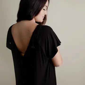 Black Maternity Mommy Labor and Delivery/ Nursing Gown