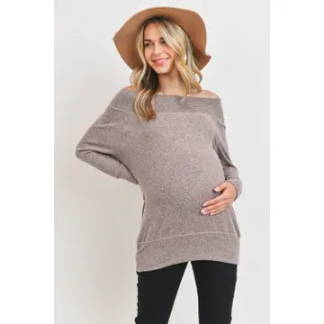 Off the Shoulder Maternity Knit Top