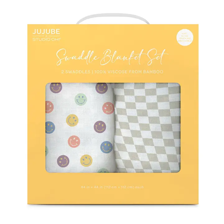 Swaddle Blanket Set Happy Baby Vibes