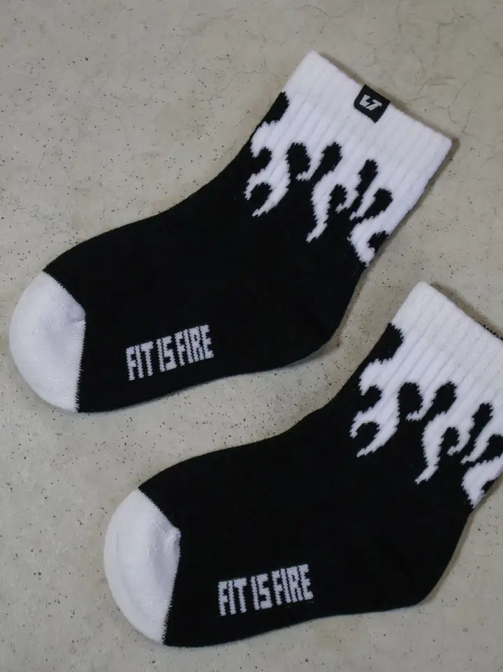 White Flame Crew Socks