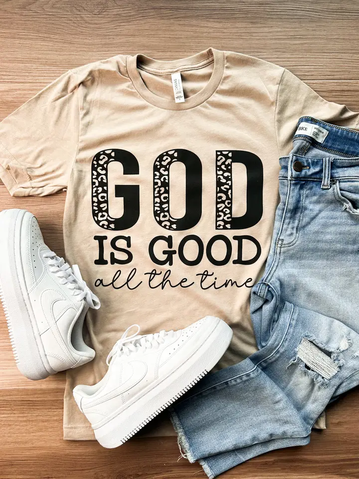 God Is Good All the Time Leopard Graphic Tee