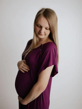 Plum Purple Maternity Mommy Labor and Delivery/ Nursing Gown