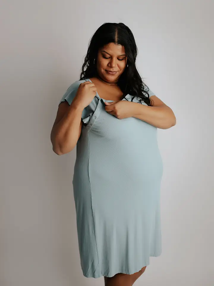 Blue Bird Maternity Mommy Labor and Delivery/ Nursing Gown