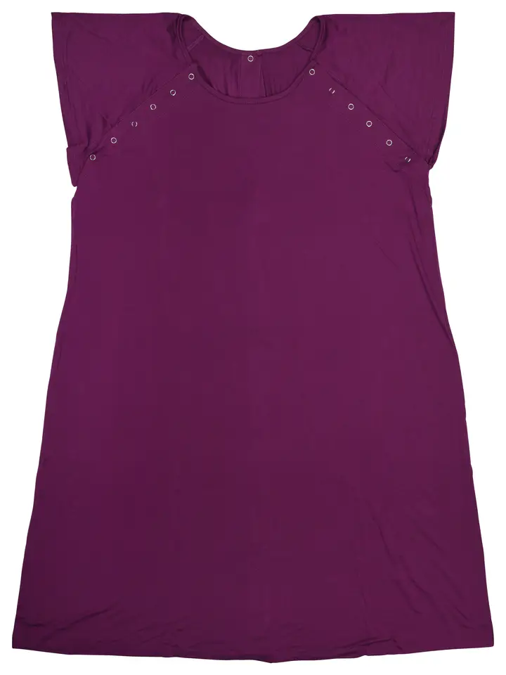 Plum Purple Maternity Mommy Labor and Delivery/ Nursing Gown