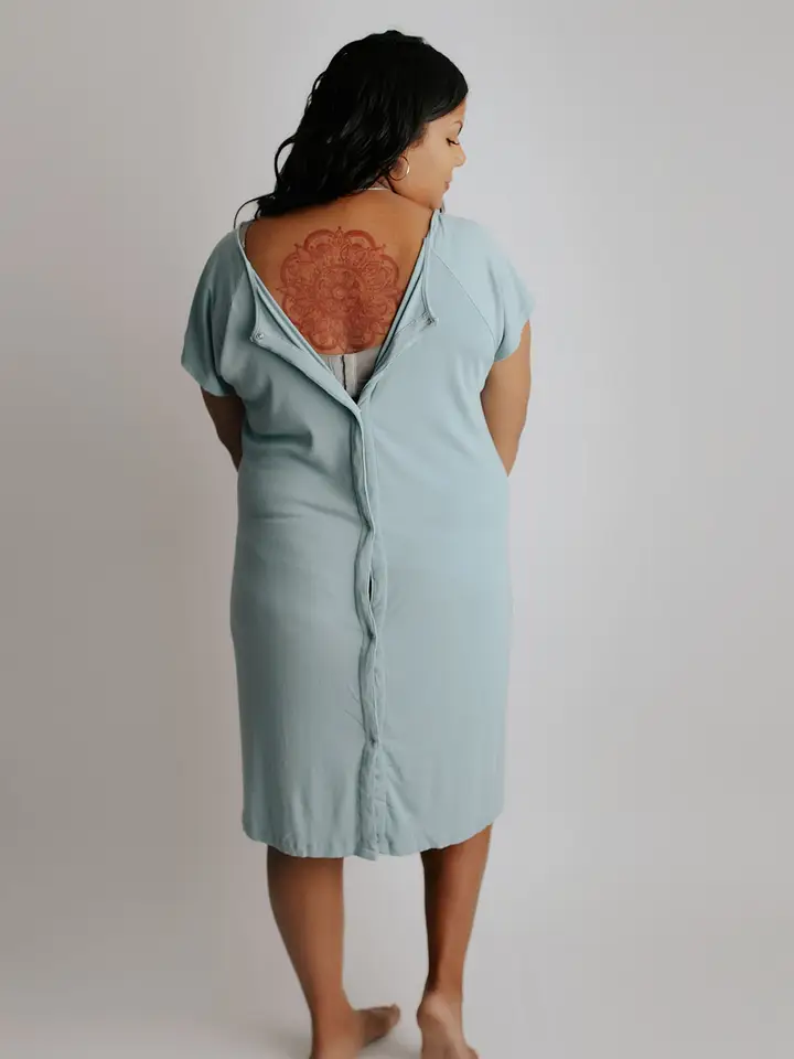 Blue Bird Maternity Mommy Labor and Delivery/ Nursing Gown