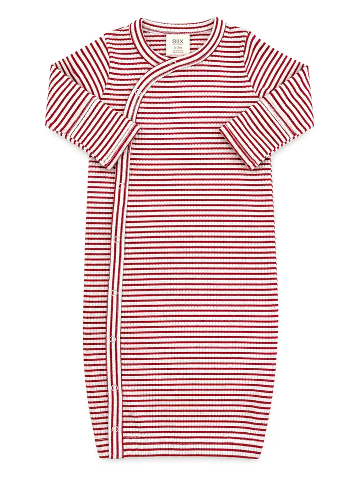 Red Stripe / Ribbed Gown 0-3 months