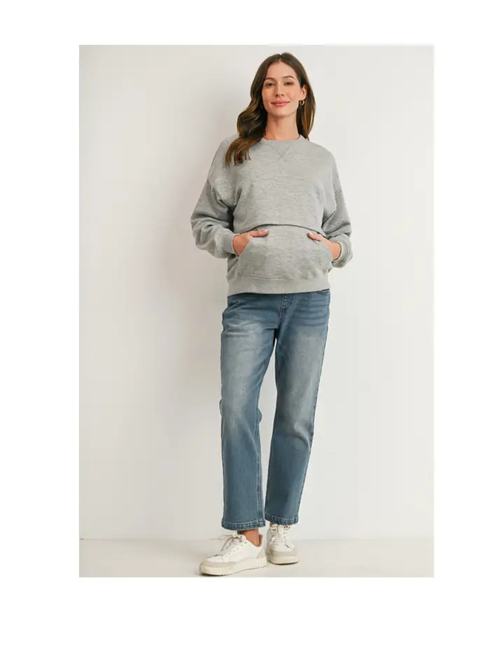 Maternity Straight Leg Jeans with Over the Belly Panel