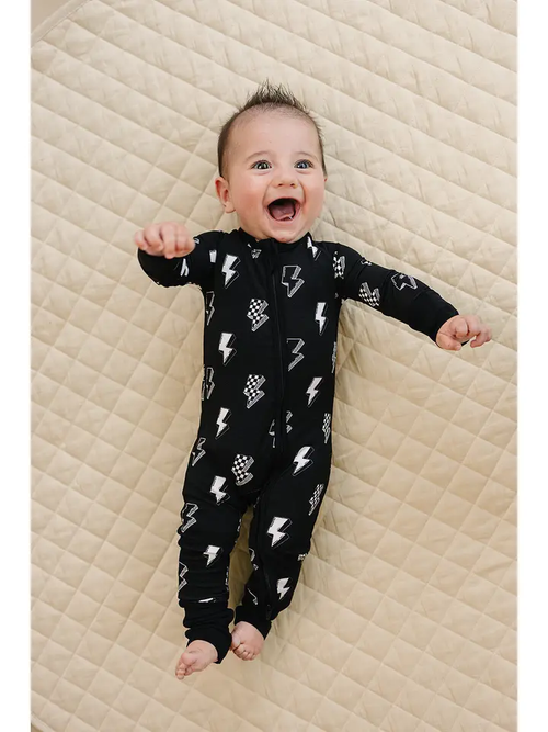 Bamboo Zip Romper | Ink Bolts