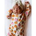 Pink Pumpkin Patch / Organic 2-Way Zip Romper- 18-24M
