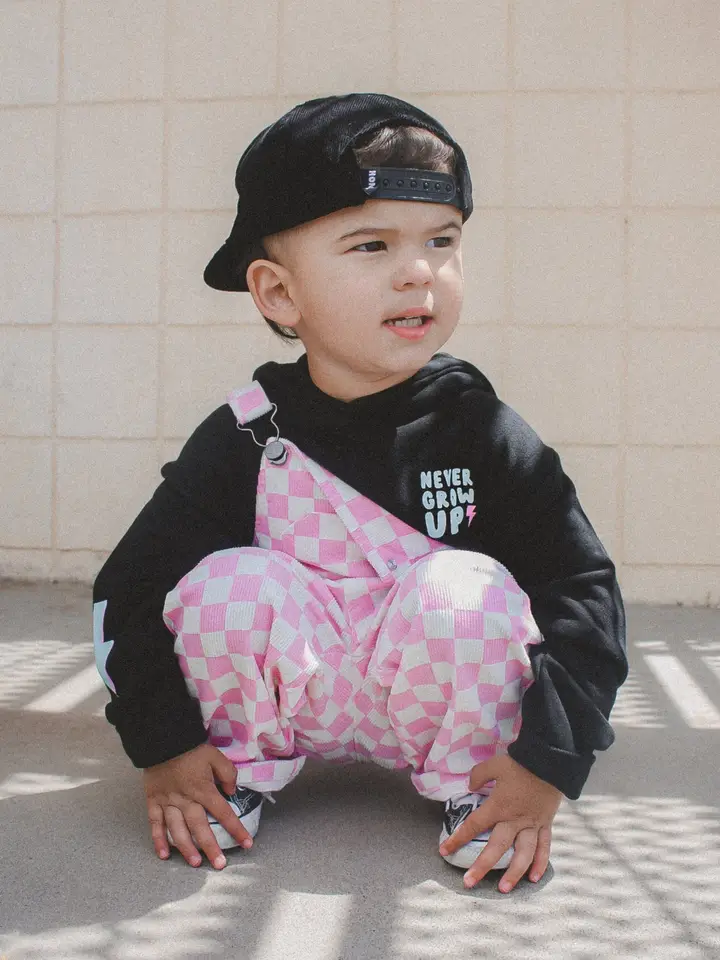 Pink Checkered Overalls