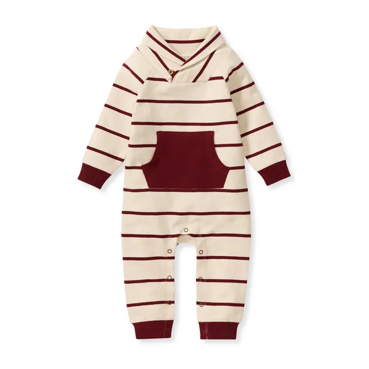 Burt's Bees Baby- Basic Stripe Baby Boy Jumpsuit- Organic Cotten