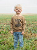 Western 'farmer in Training’ Toddler/Youth Brown Crewneck