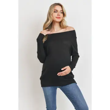 Off the Shoulder Maternity Knit Top
