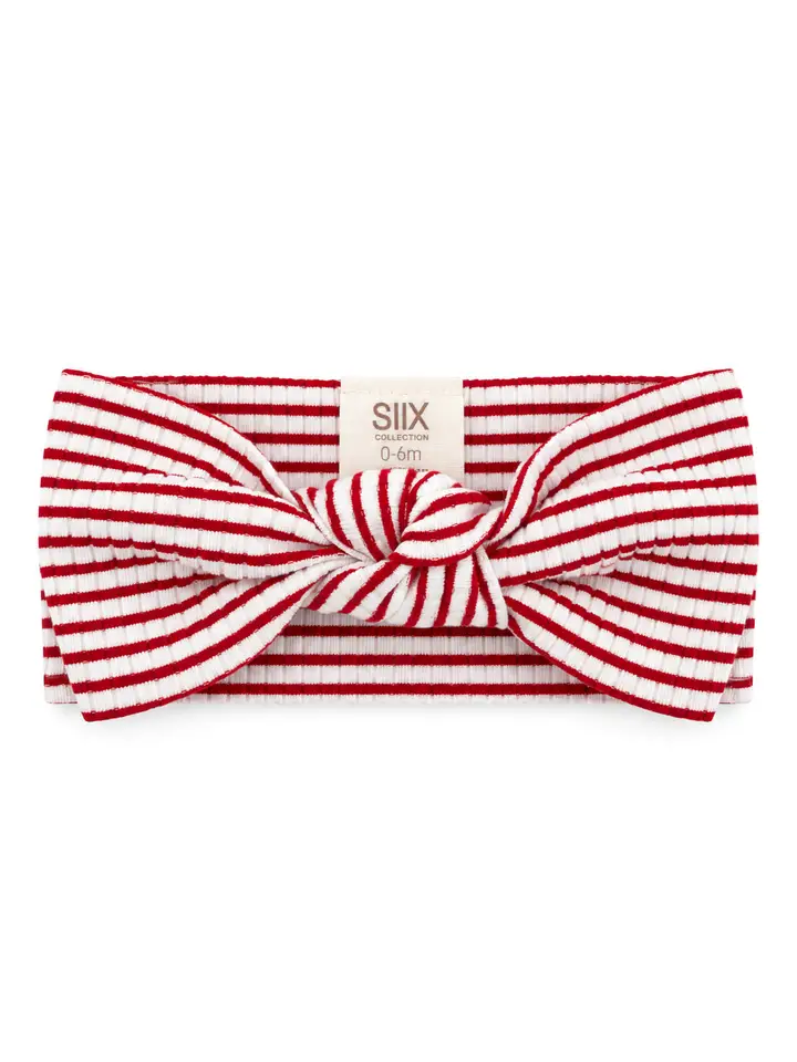 Red Stripe / Ribbed Bow