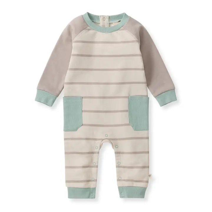 Burt's Bees Baby- Basic Stripe Baby Boy Jumpsuit- Organic Cotten- Newborn
