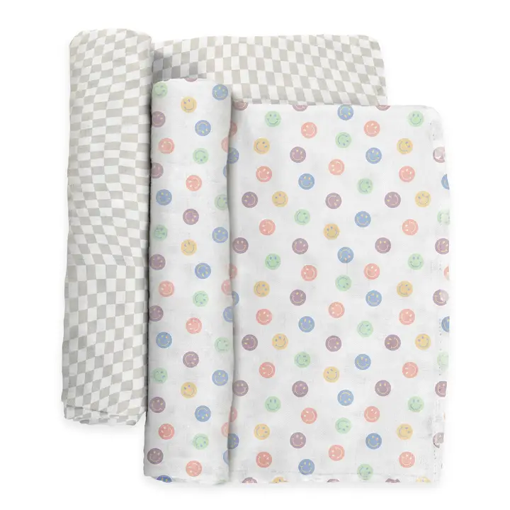 Swaddle Blanket Set Happy Baby Vibes