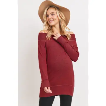 Off the Shoulder Maternity Knit Top
