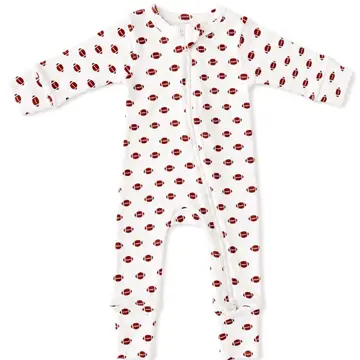 Football / Organic Pointelle 2-Way Zip Romper