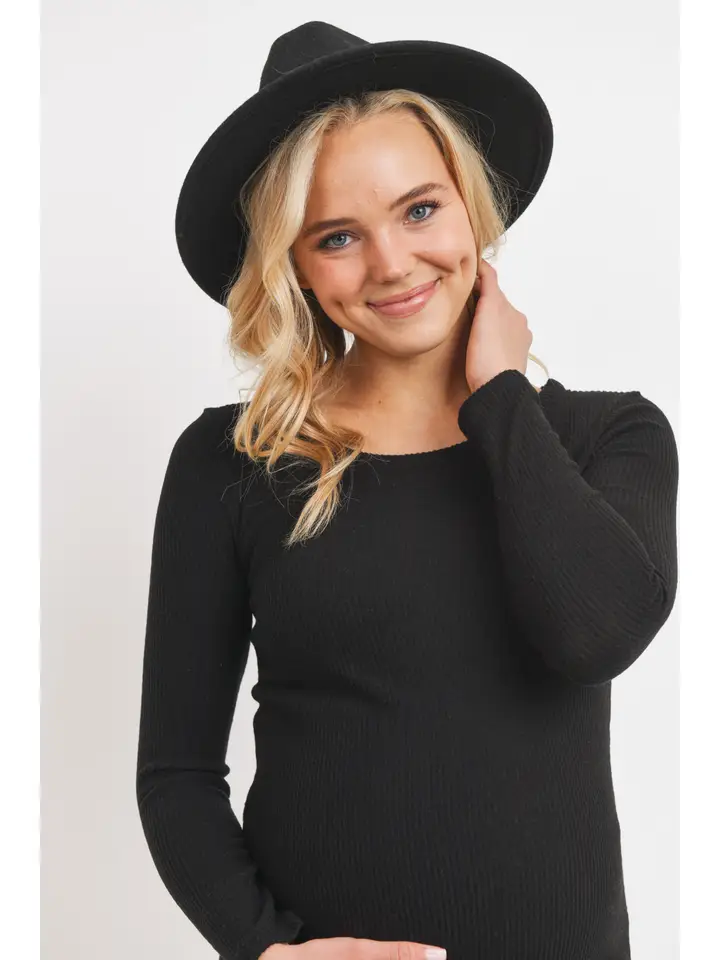 Ribbed Long Sleeve Maternity Bodycon Dress