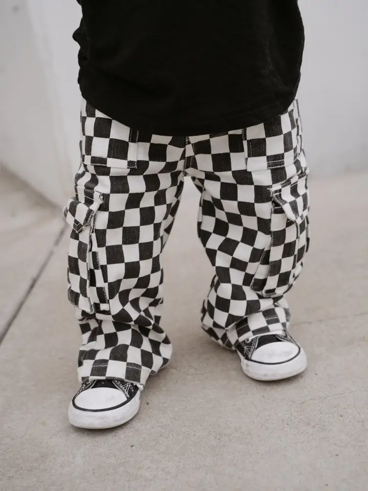Checkered Baggy Cargo Pants