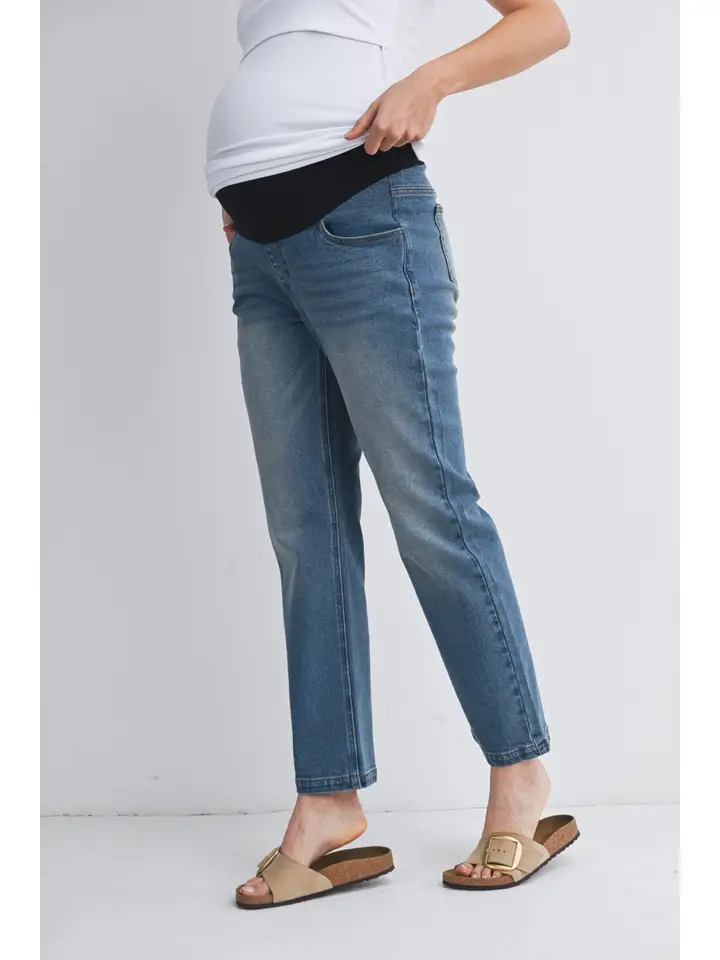 Maternity Straight Leg Jeans with Over the Belly Panel