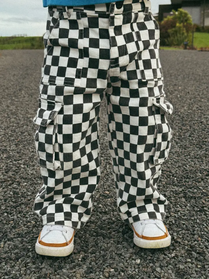 Checkered Baggy Cargo Pants